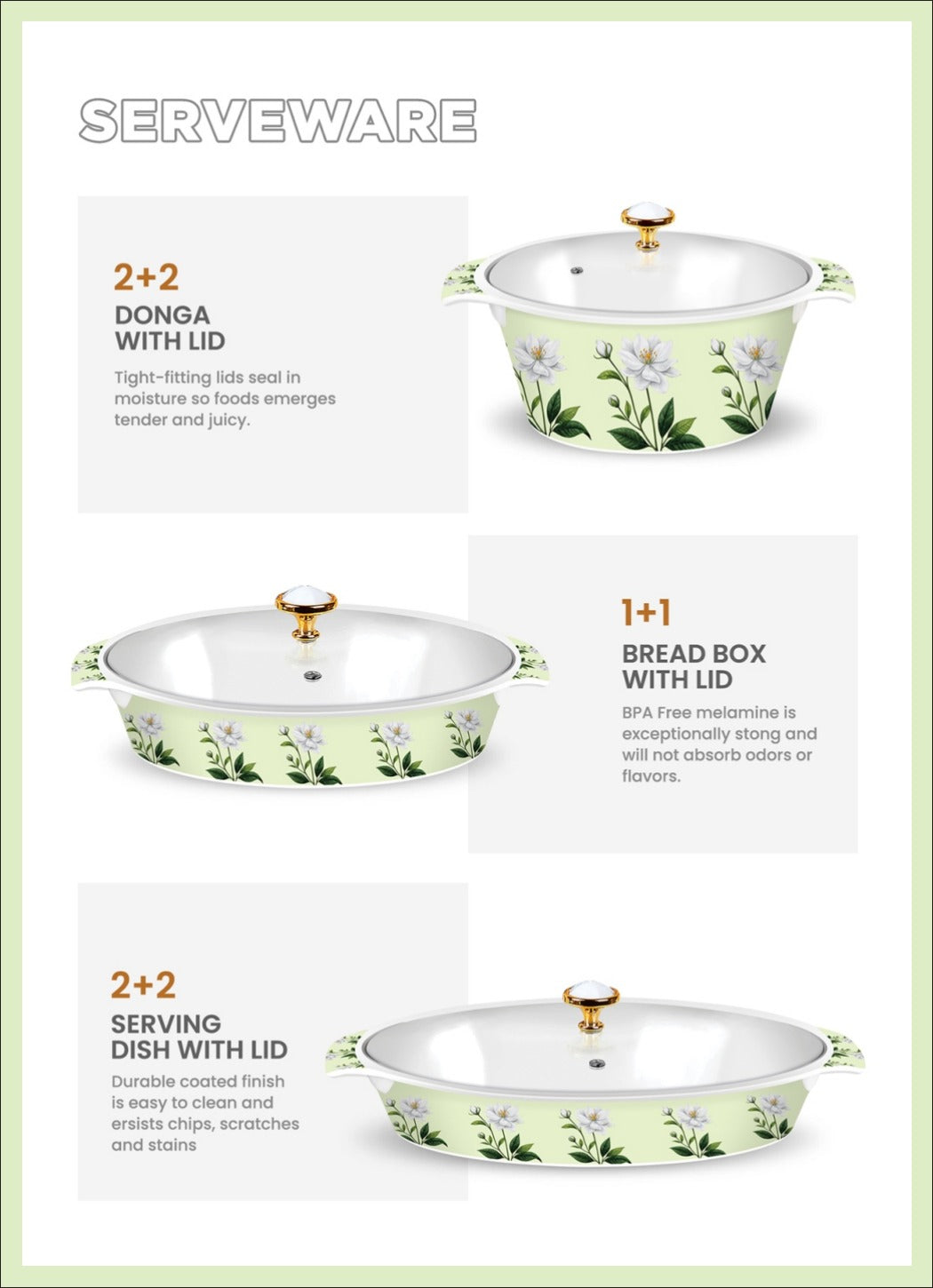 Diner by Asia 77-Piece Double Glazed Melamine Dinner Set – Crystal Coated with Glass Lid