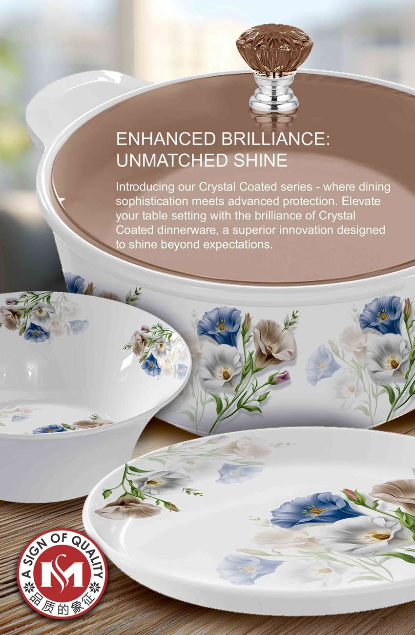 Luxus Dinnerware 77 Pcs Melamine Dinner Set – Premium Double Glazed with Colour Glass Lid