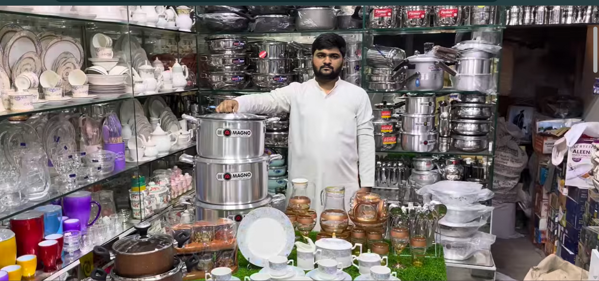 Load video: Full kitchen and dinnerware jahez package setup from Jaspal Traders Faisalabad.