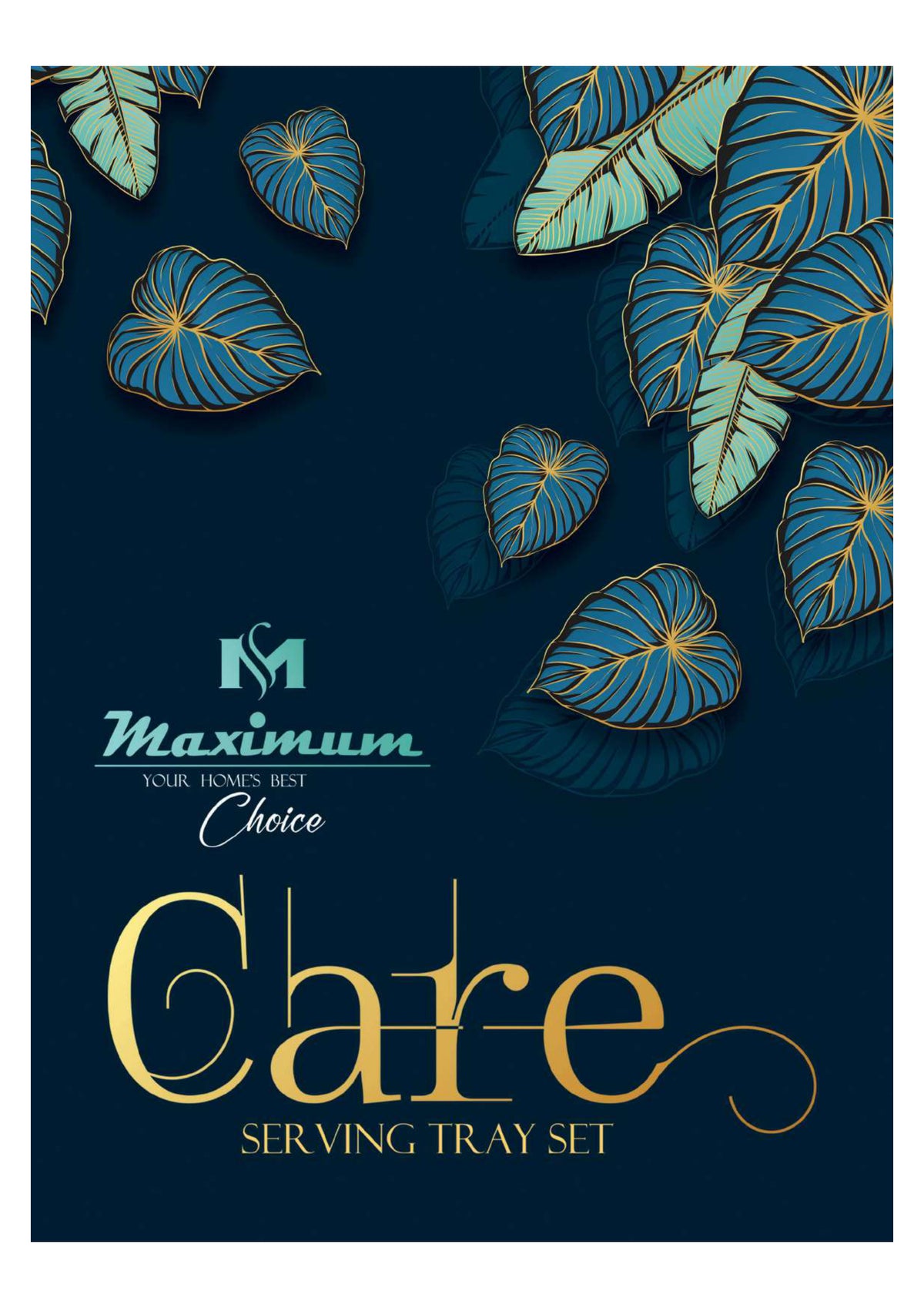 Care Serving Tray Set — 3 PC Stackable Melamine Trays with Steel Handles