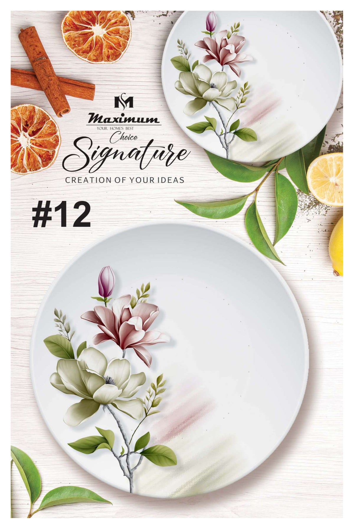 Signature Dinner Ware Set — 88 PCS Melamine Dinnerware with Crystal Coated Serveware | Maximum