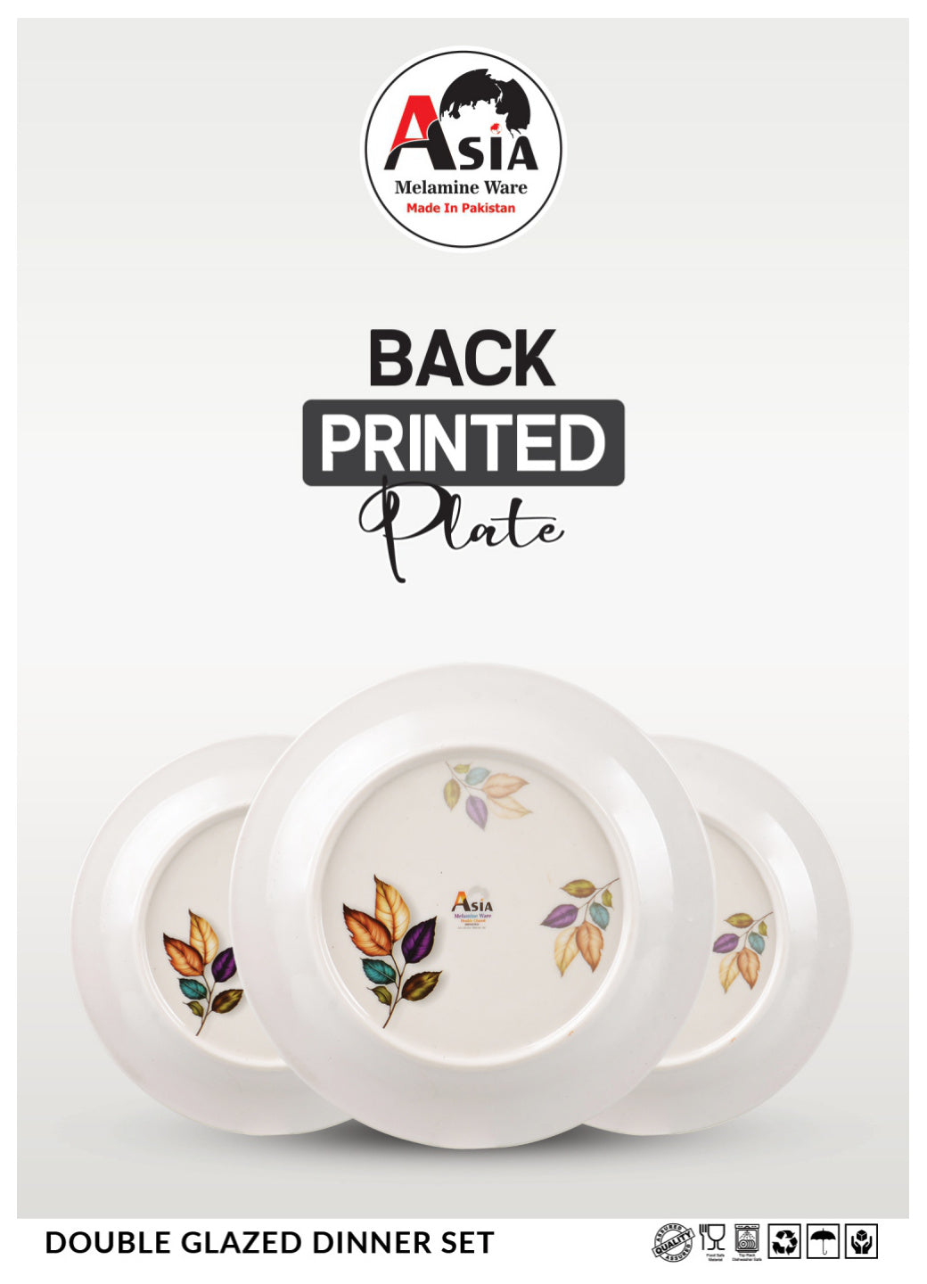 Parco 72-Piece Melamine Dinner Set – Double Glazed Unbreakable Dinnerware
